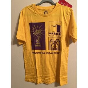 FIFA World Cup 2022 Qatar Yellow Gold  T-Shirt Official Licensed Top‎ Medium